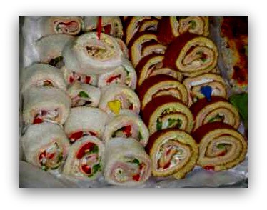 arrolladitos de pan de miga blancos